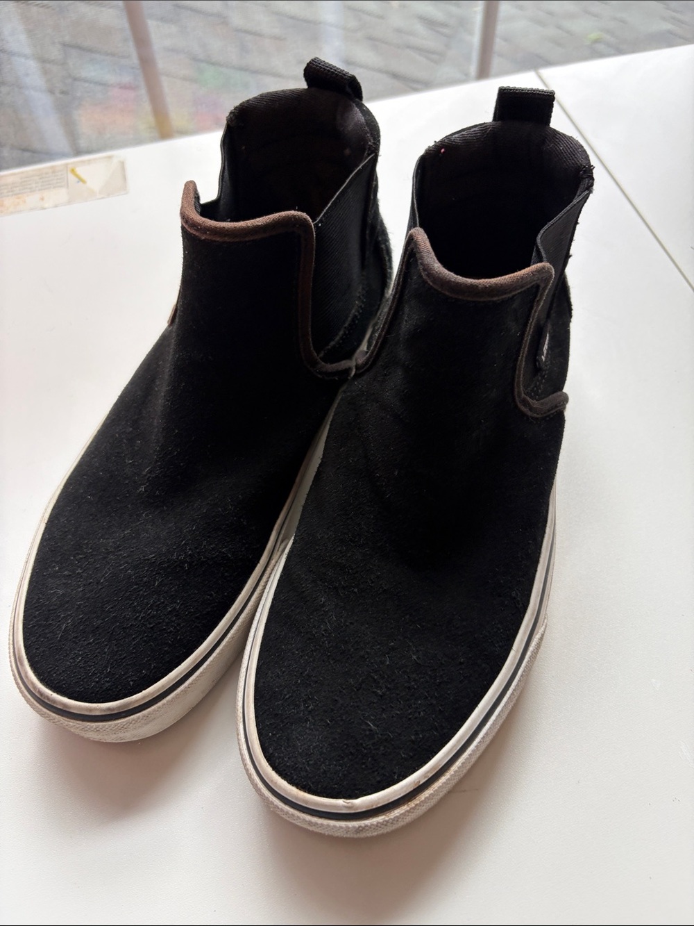 Vans Black Slip-On Suede Chelsea-Style Loafers